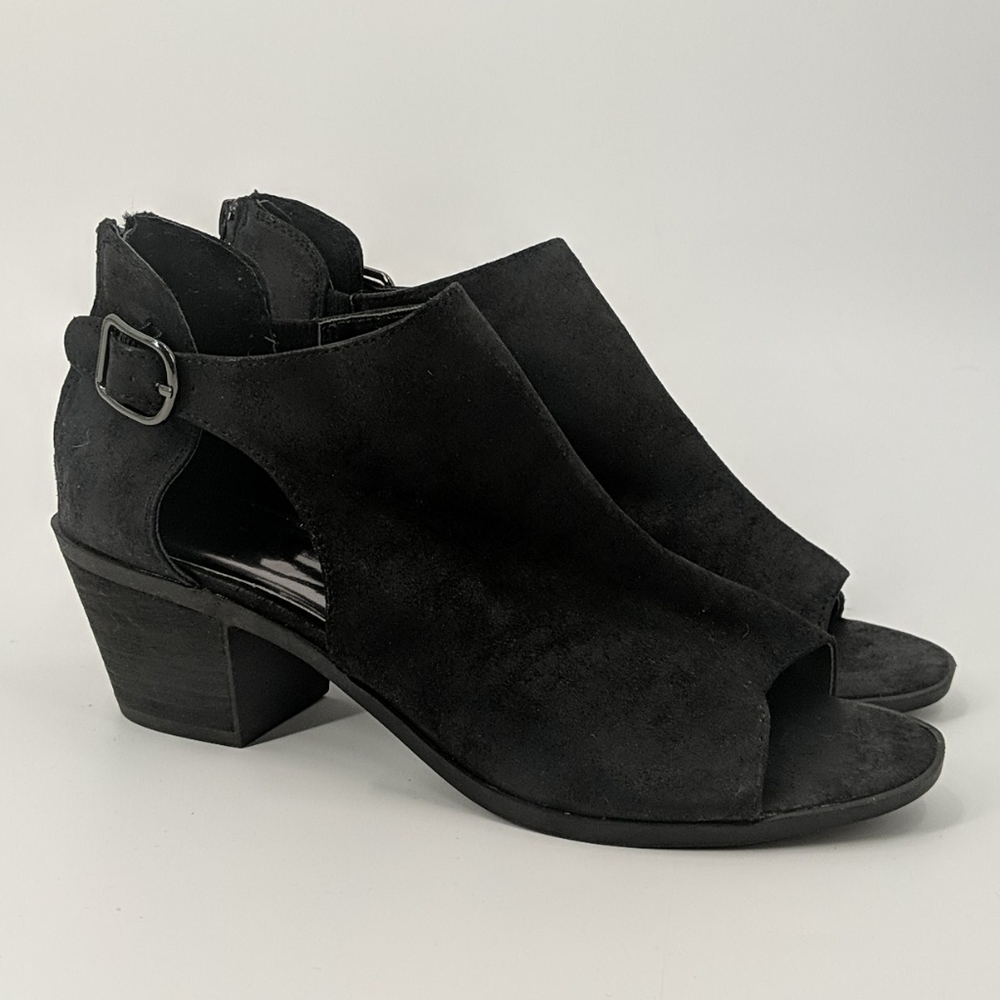 CARLOS Faux Suede Cutout Booties